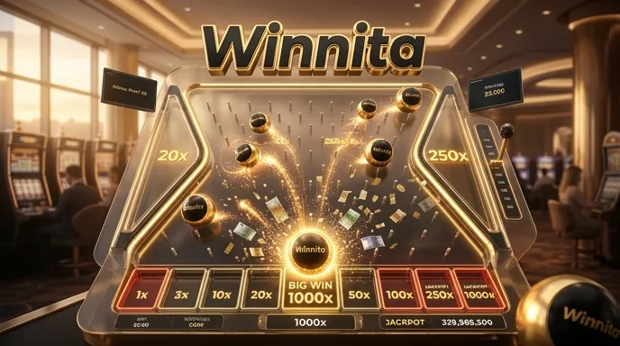 Selettore di rischio e numero di righe di Plinko con tre manopole neon da basso ad alto su pannello smeraldo