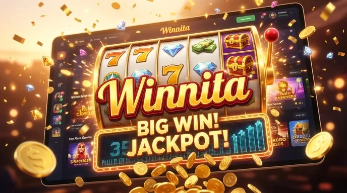 Griglia di simboli di slot luminosi e linee di pagamento in stile neon su sfondo smeraldo